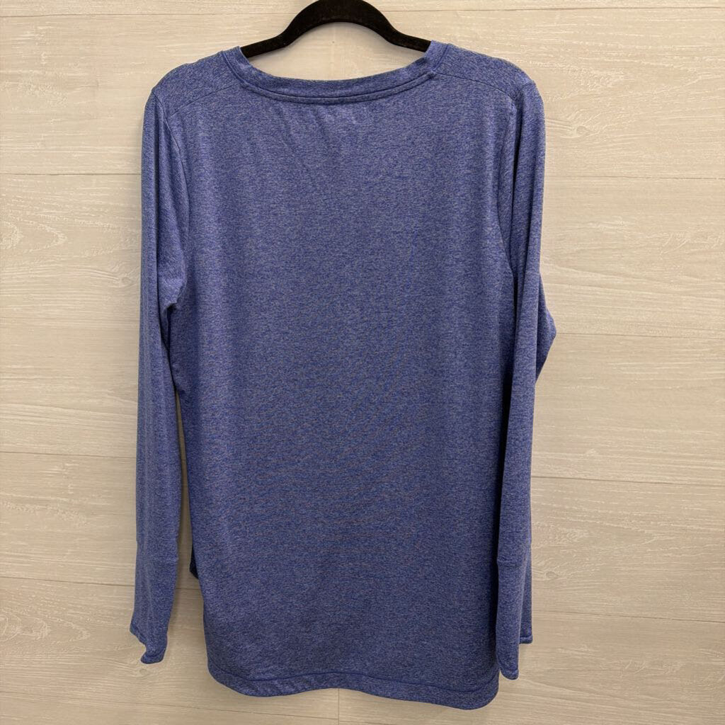Athleta Blue Long Sleeve Athletic Top Large