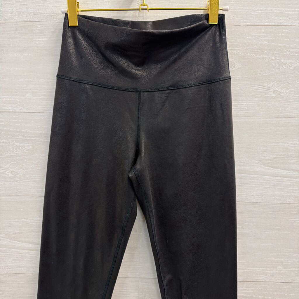 Aerie Black Faux Leather Leggings Medium Long