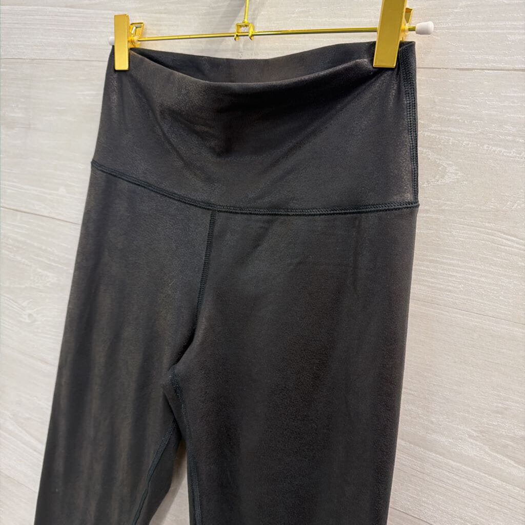 Aerie Black Faux Leather Leggings Medium Long