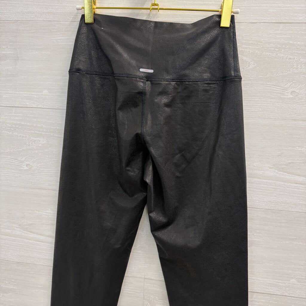 Aerie Black Faux Leather Leggings Medium Long