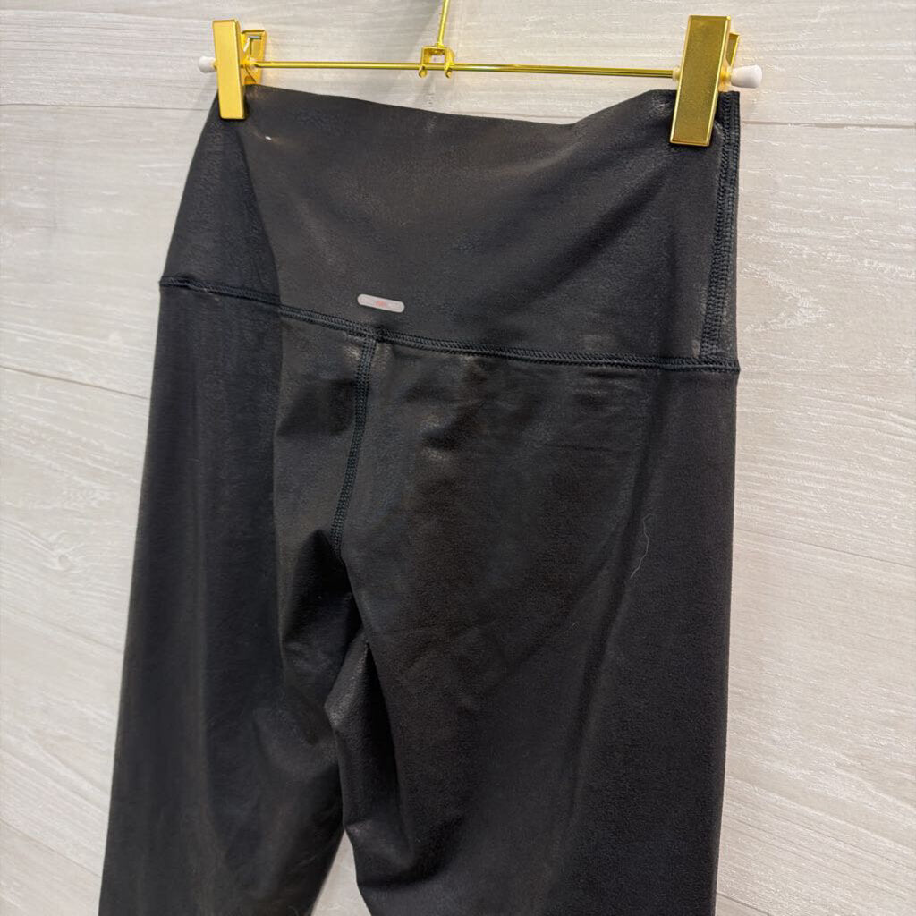 Aerie Black Faux Leather Leggings Medium Long