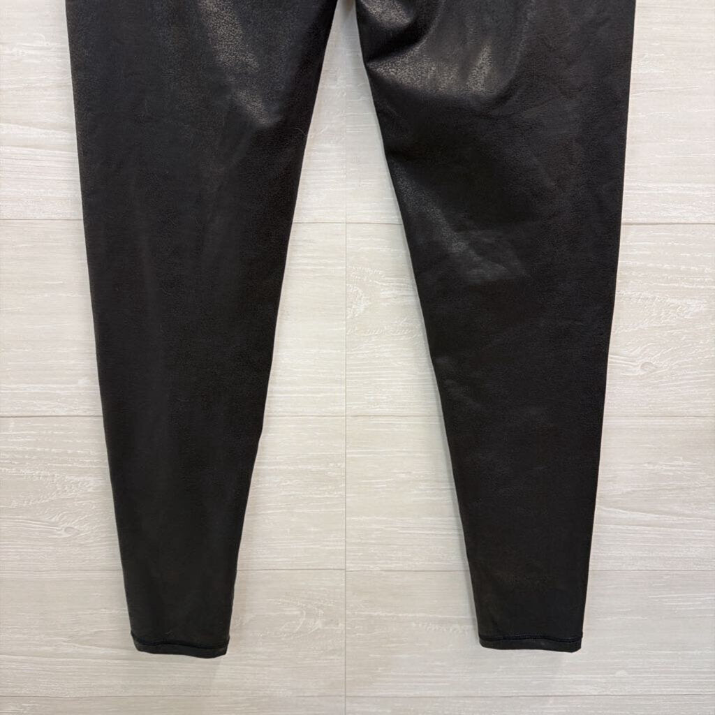 Aerie Black Faux Leather Leggings Medium Long