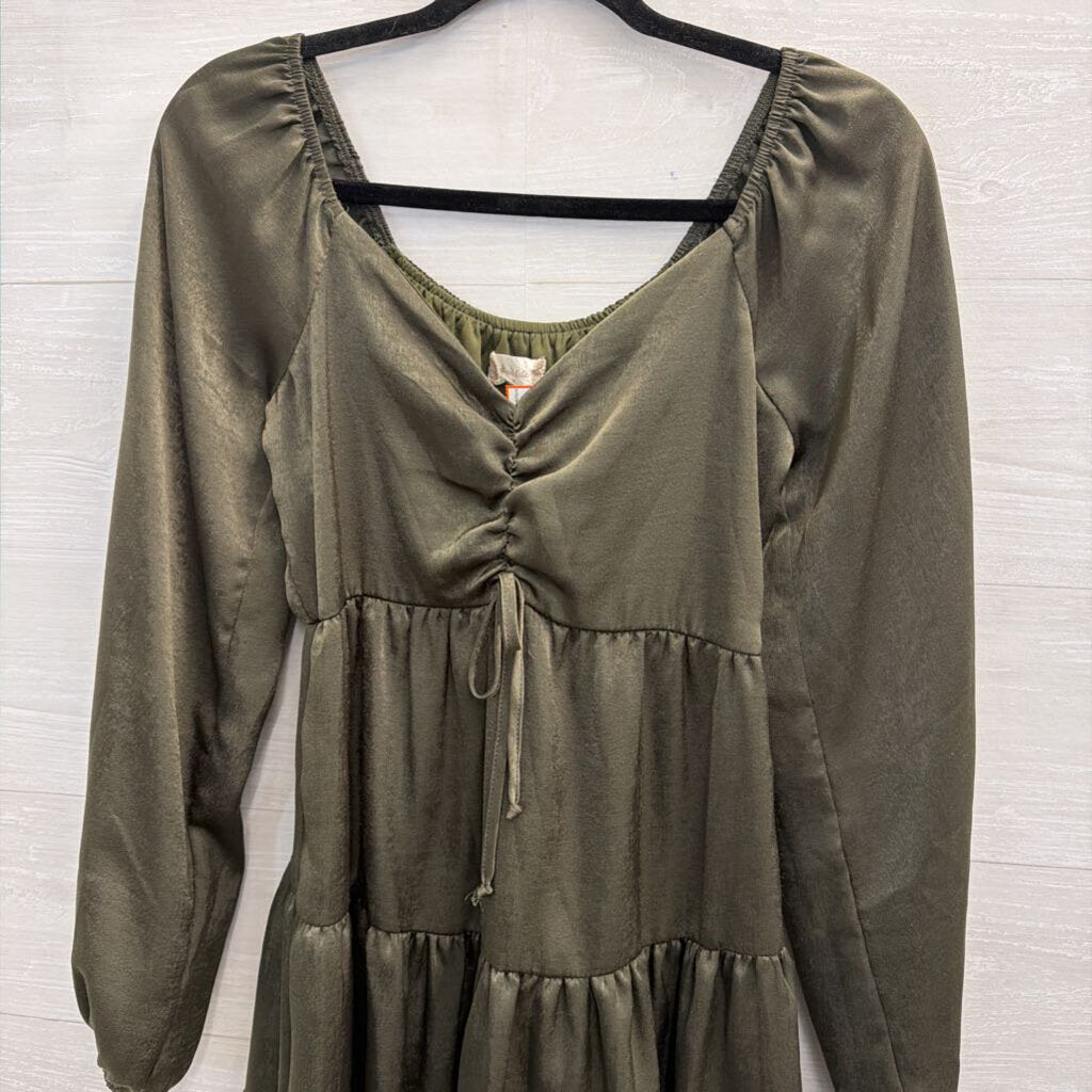 Altar'd State Green Long Sleeve Dress Extra Small