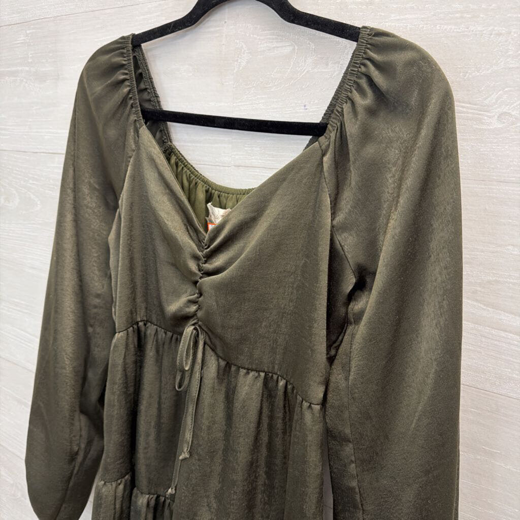 Altar'd State Green Long Sleeve Dress Extra Small