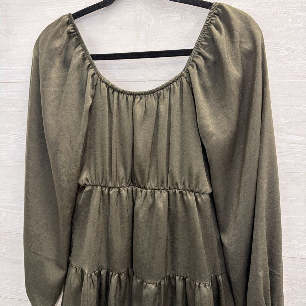 Altar'd State Green Long Sleeve Dress Extra Small