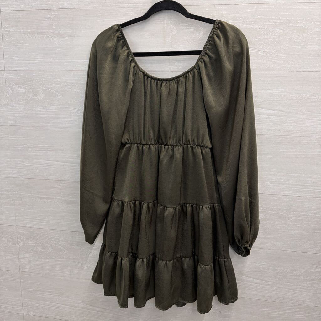 Altar'd State Green Long Sleeve Dress Extra Small