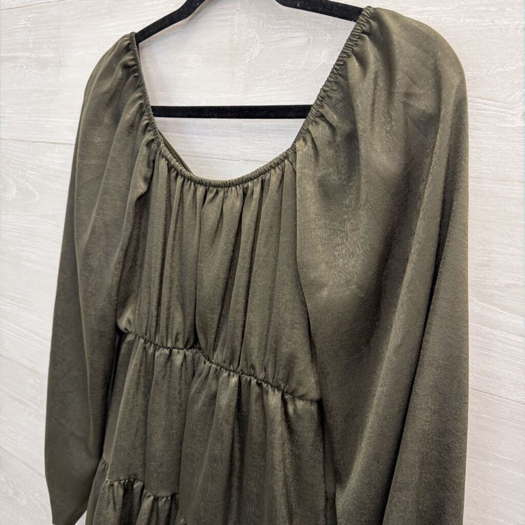 Altar'd State Green Long Sleeve Dress Extra Small