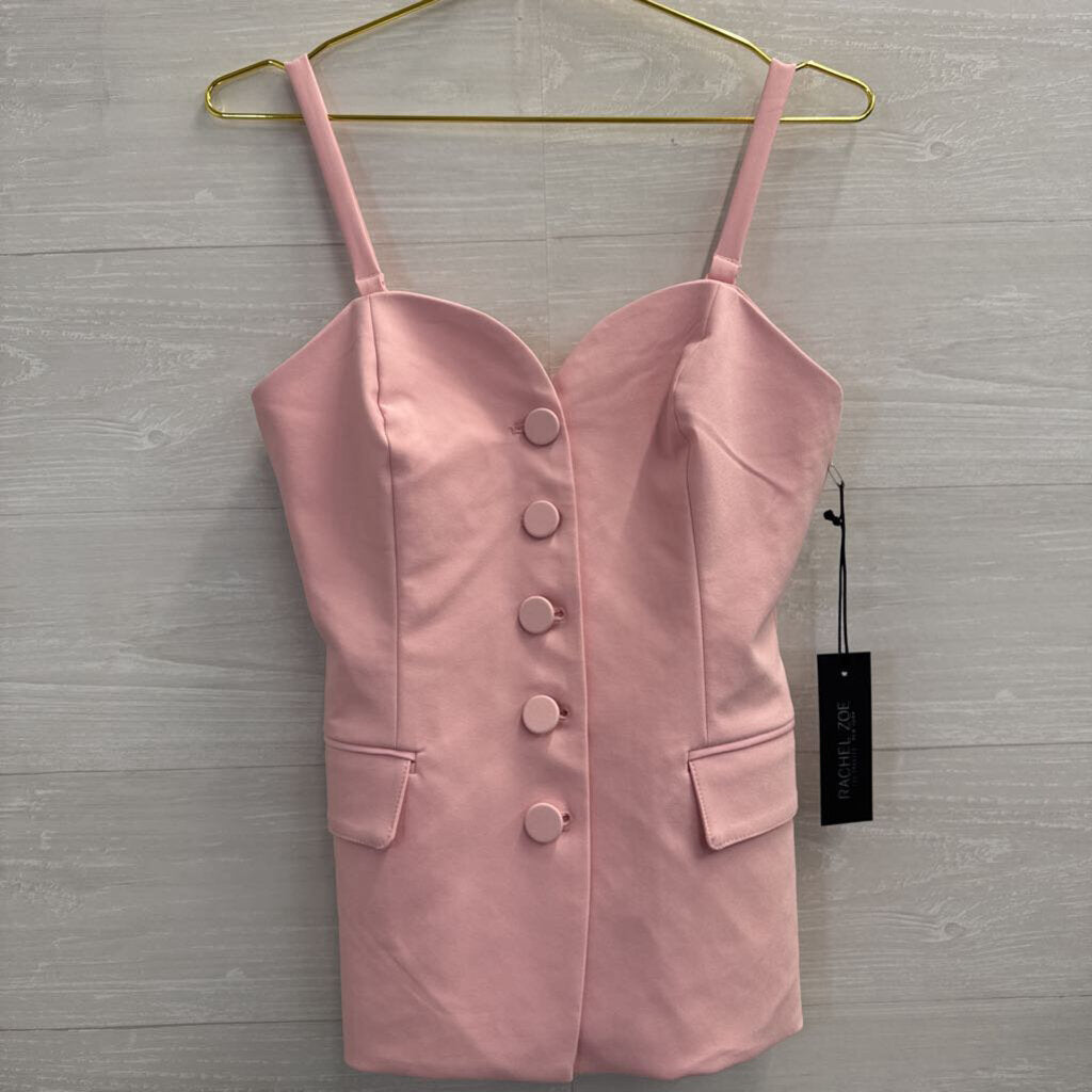 Rachel Zoe Pink Button Front Sleeveless Top Small