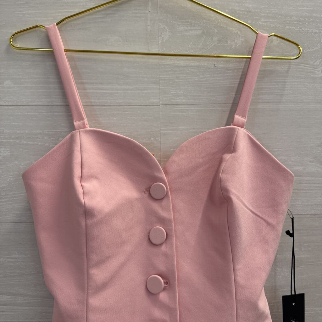 Rachel Zoe Pink Button Front Sleeveless Top Small