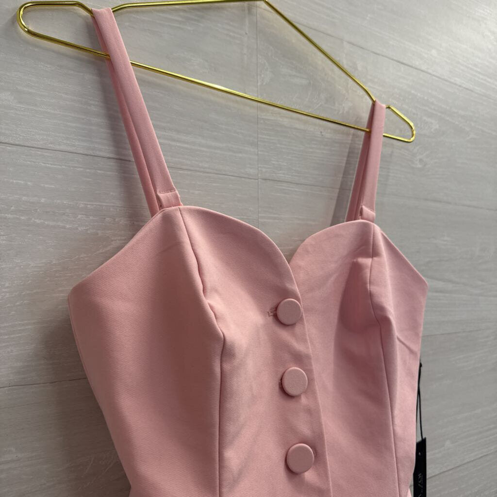 Rachel Zoe Pink Button Front Sleeveless Top Small