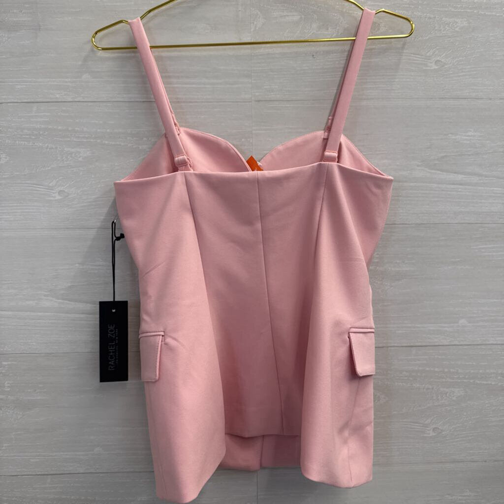 Rachel Zoe Pink Button Front Sleeveless Top Small
