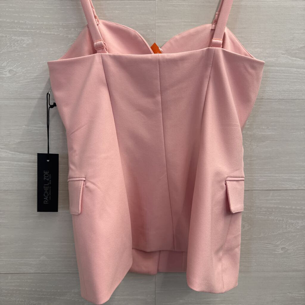 Rachel Zoe Pink Button Front Sleeveless Top Small