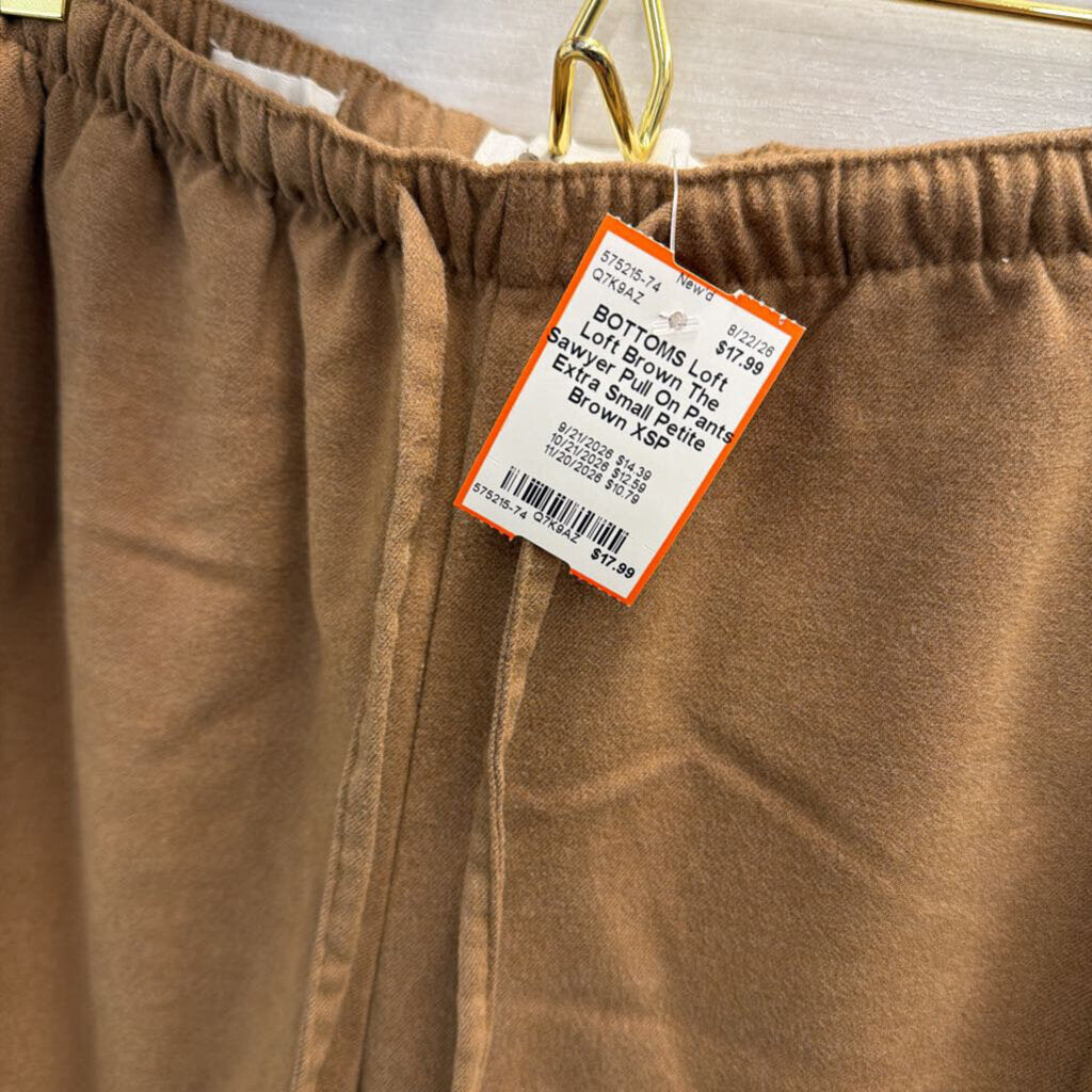Loft Brown The Sawyer Pull On Pants Extra Small Petite