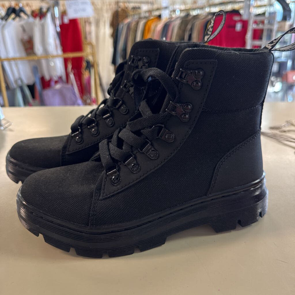 Dr. Martens Black Canvas Combs Utility Boots 6