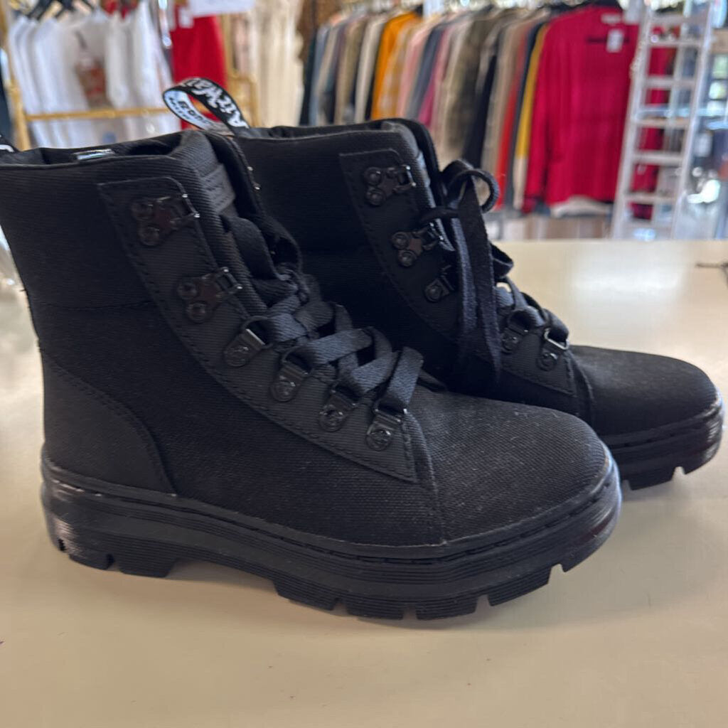 Dr. Martens Black Canvas Combs Utility Boots 6