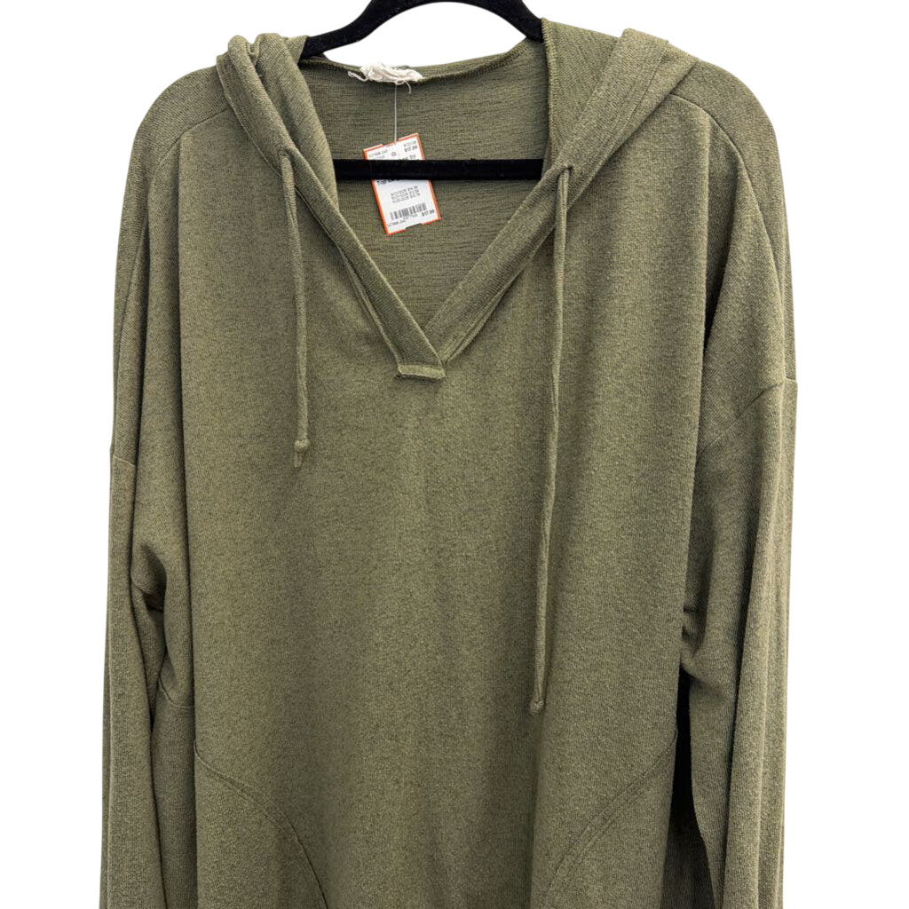 Andree Green Hooded Long Sleeve Top Large