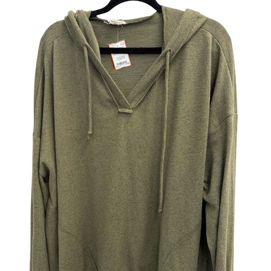 Andree Green Hooded Long Sleeve Top Large