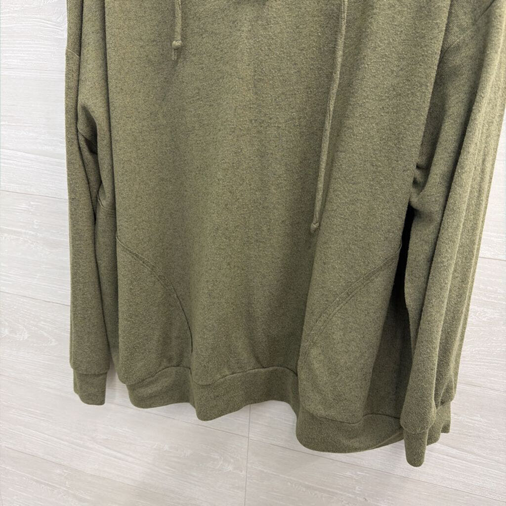 Andree Green Hooded Long Sleeve Top Large