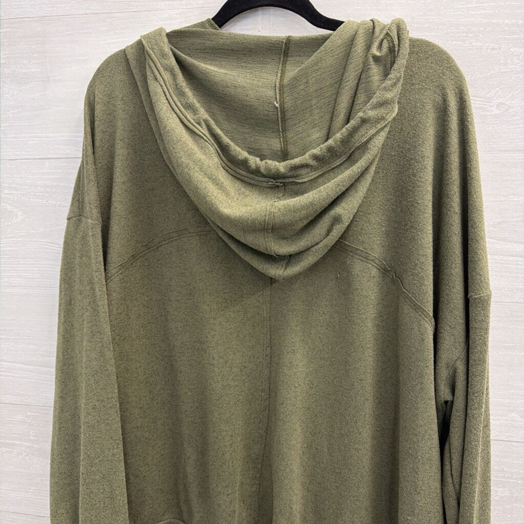 Andree Green Hooded Long Sleeve Top Large