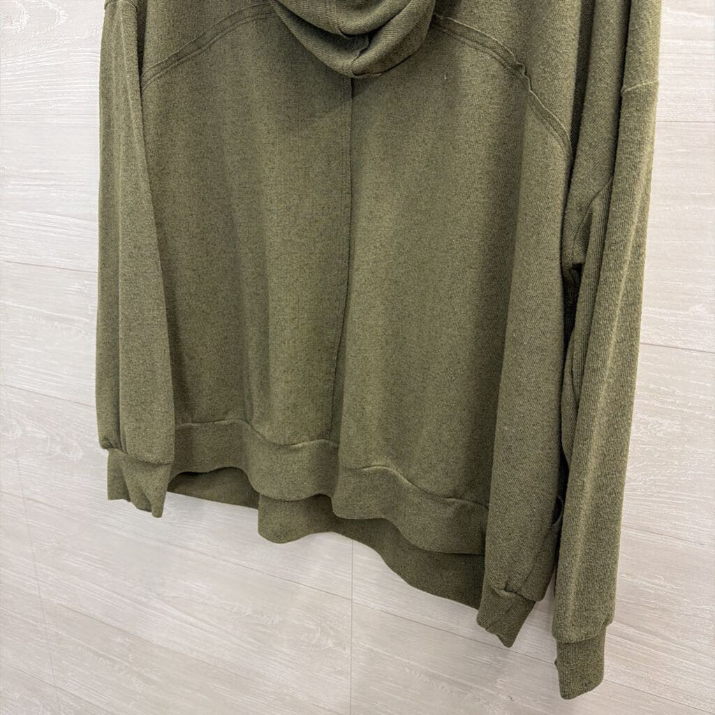 Andree Green Hooded Long Sleeve Top Large