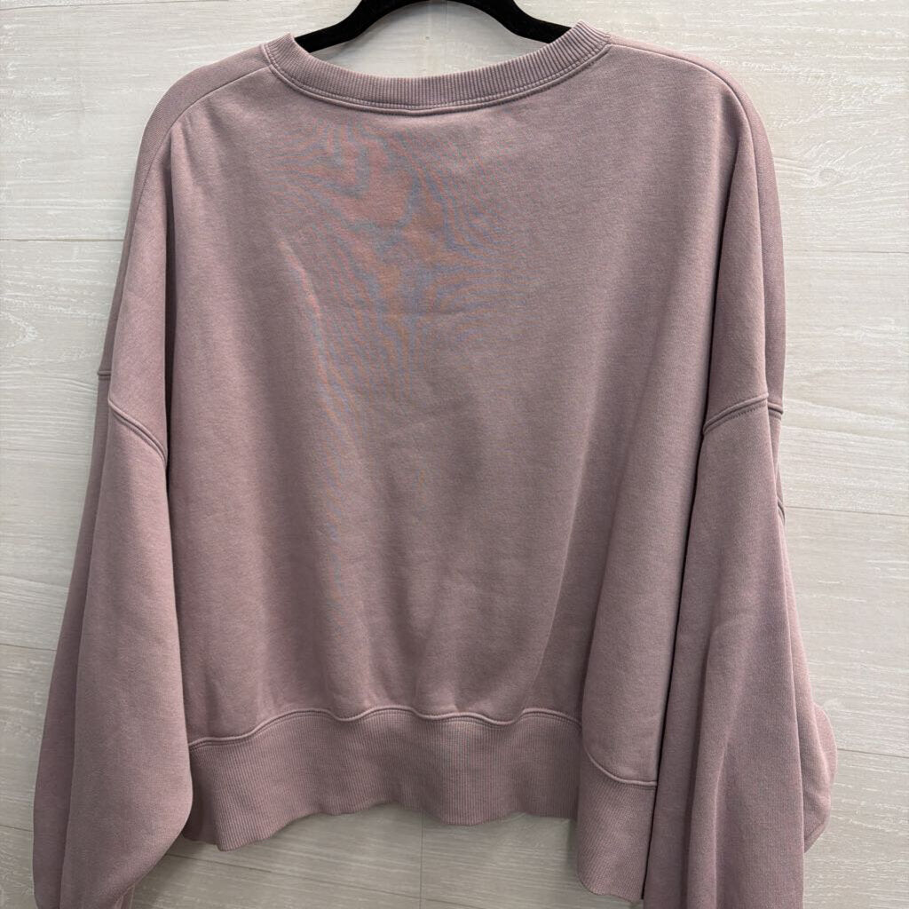 Nike Purple Embroidered Logo Cropped Crewneck Sweatshirt Medium