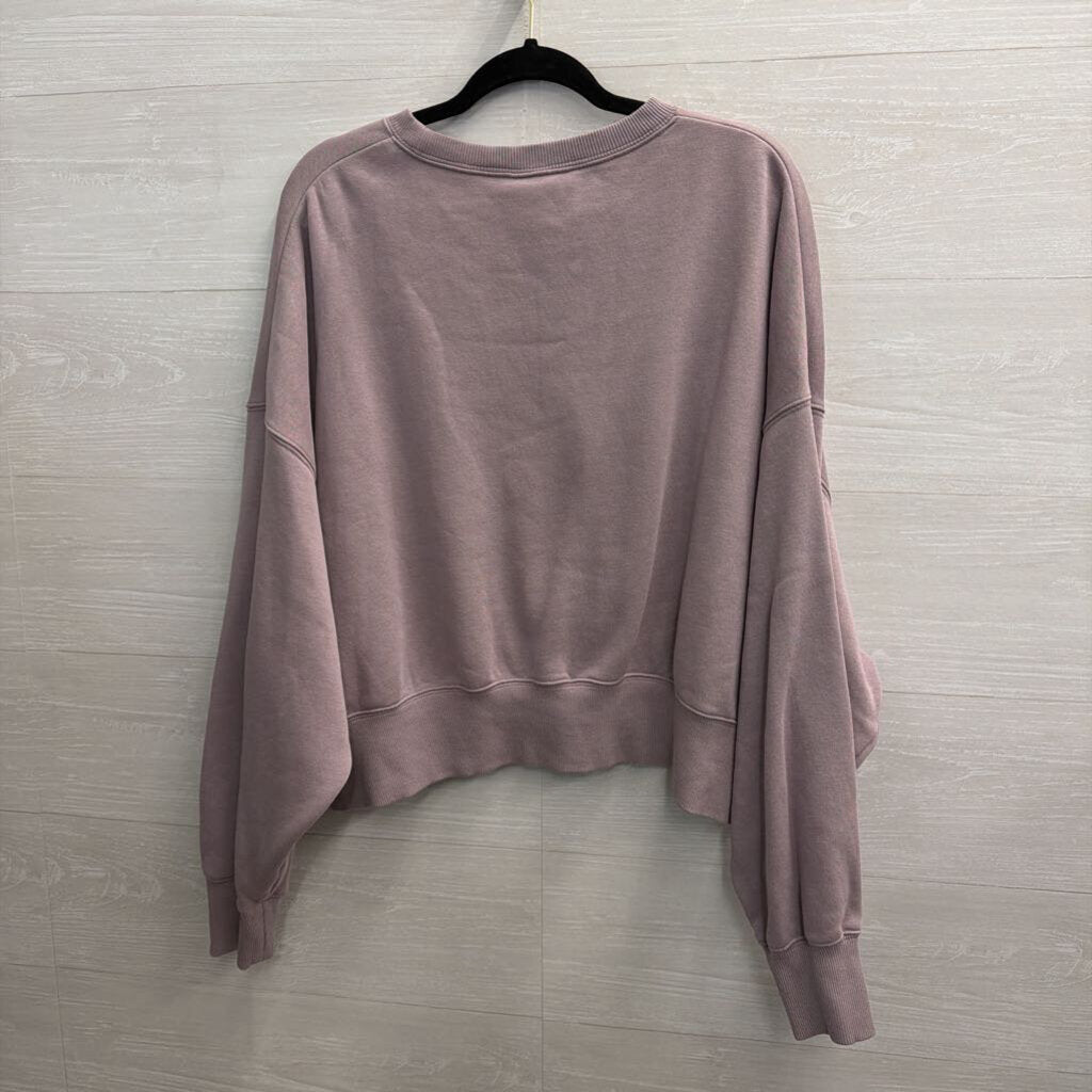 Nike Purple Embroidered Logo Cropped Crewneck Sweatshirt Medium