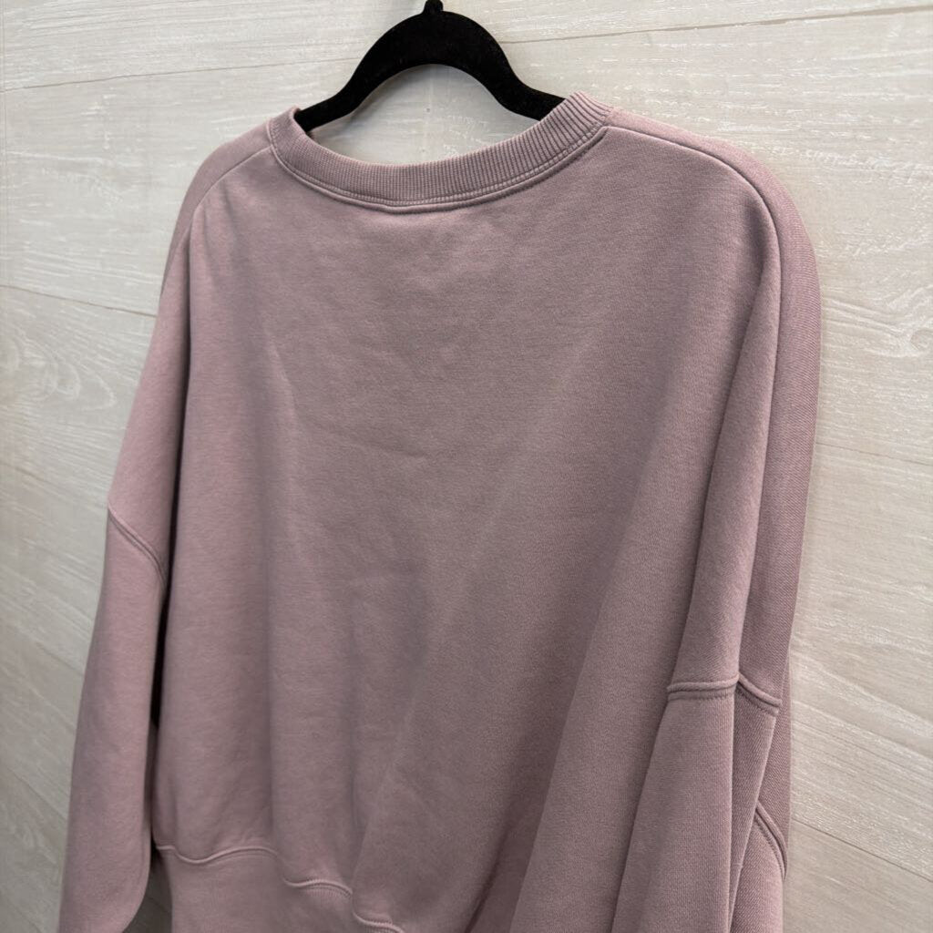 Nike Purple Embroidered Logo Cropped Crewneck Sweatshirt Medium