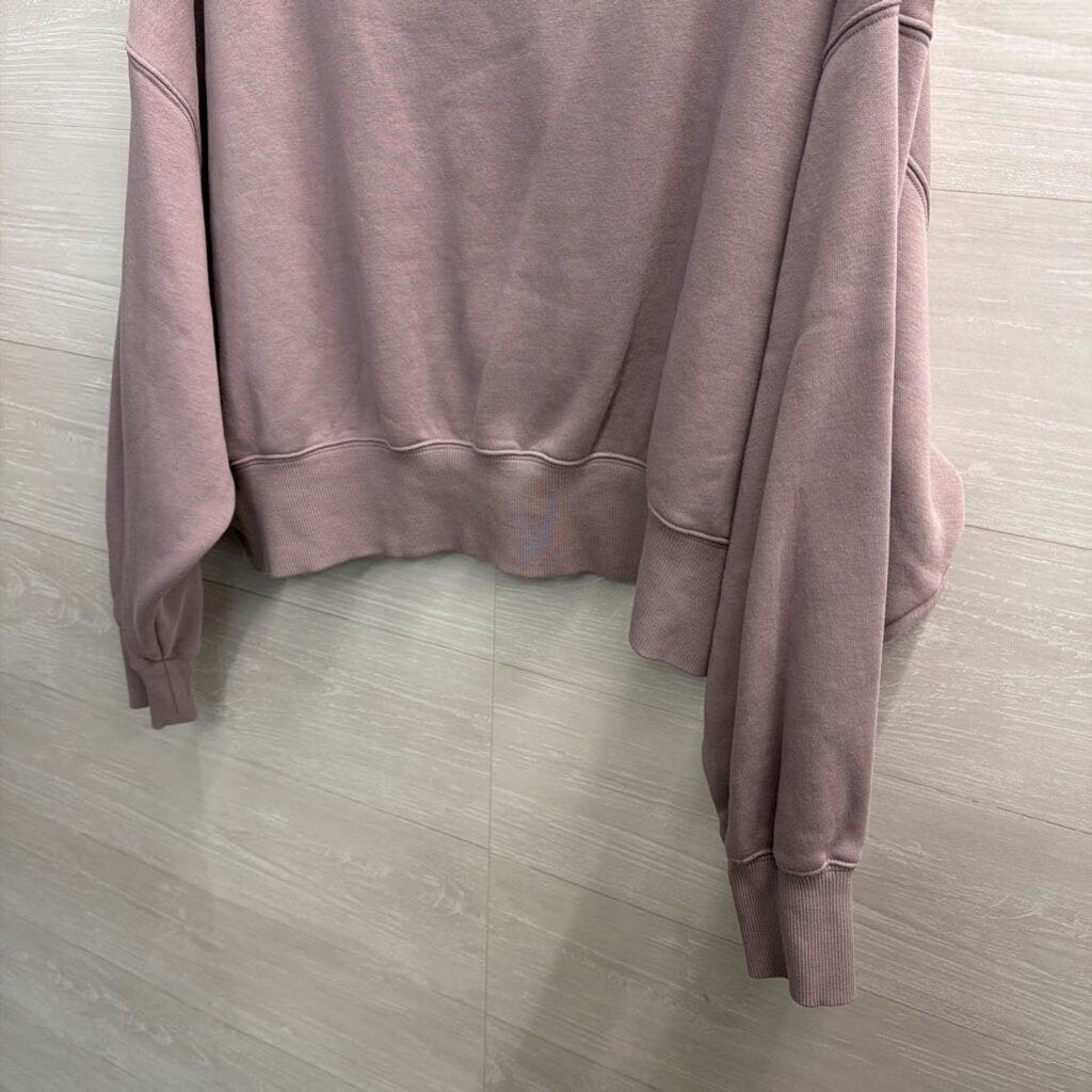 Nike Purple Embroidered Logo Cropped Crewneck Sweatshirt Medium