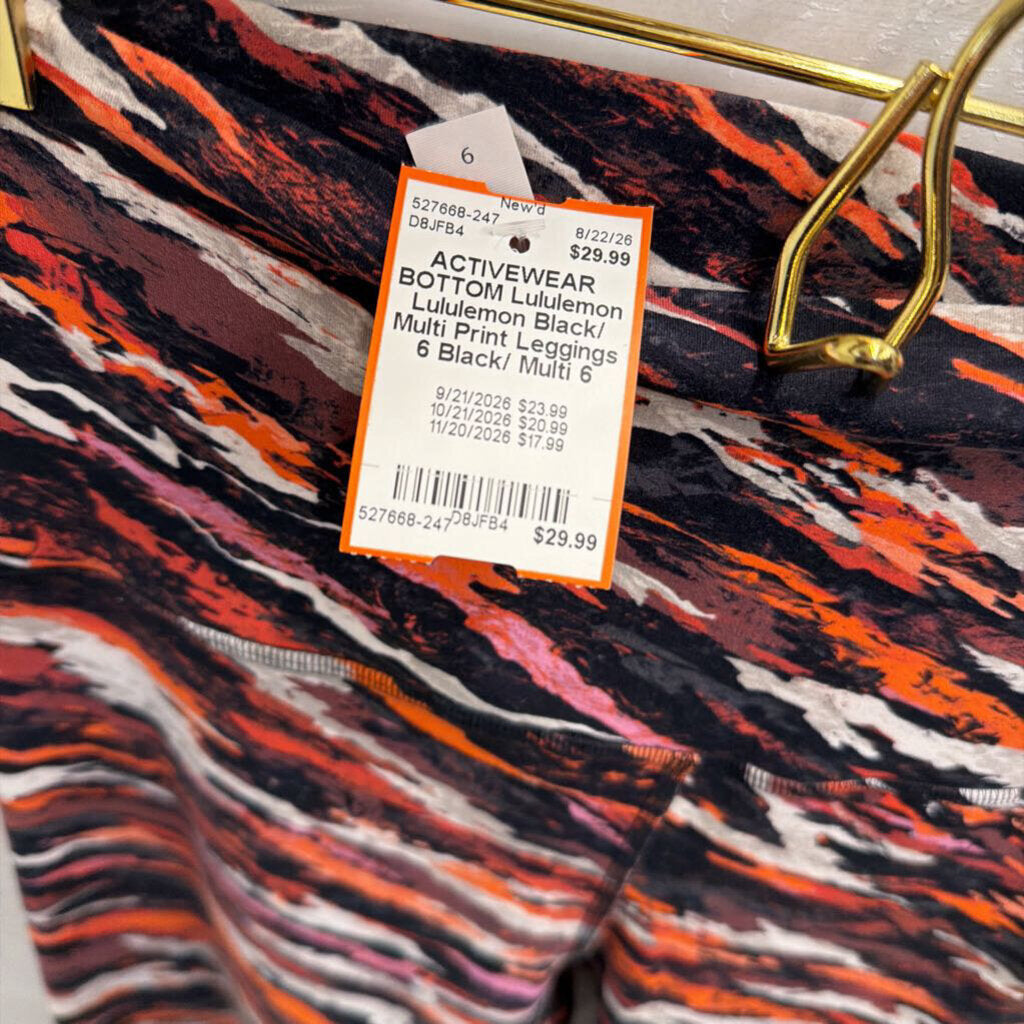 Lululemon Black/ Multi Print Leggings 6