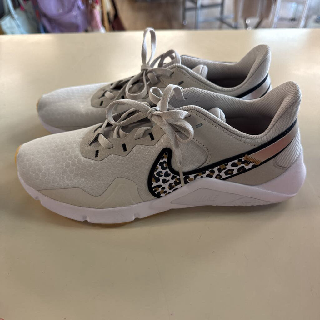 Nike Bone/ White Legend Essential 2 Leopard Swoosh Sneakers 10