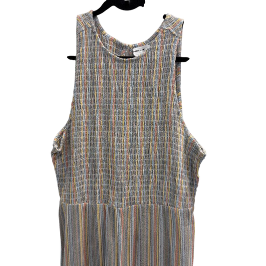 O'Neill Blue/ Multi Striped Smocked Top Jumpsuit Large