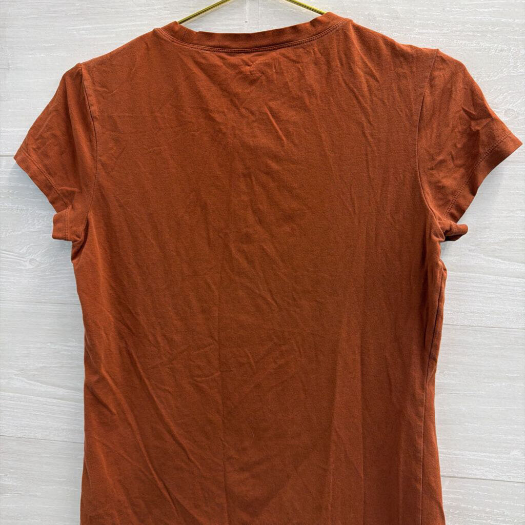 Banana Republic Orange Short Sleeve Logo Top Large