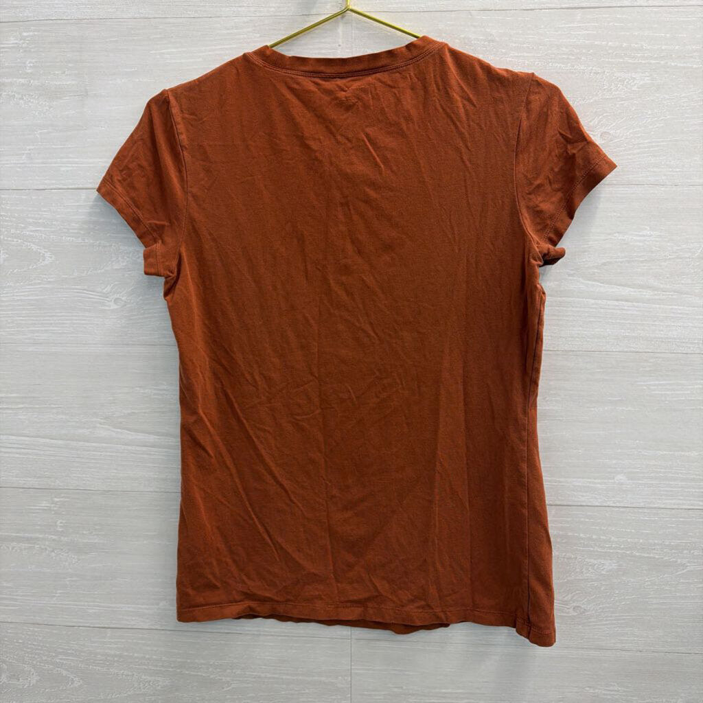 Banana Republic Orange Short Sleeve Logo Top Large