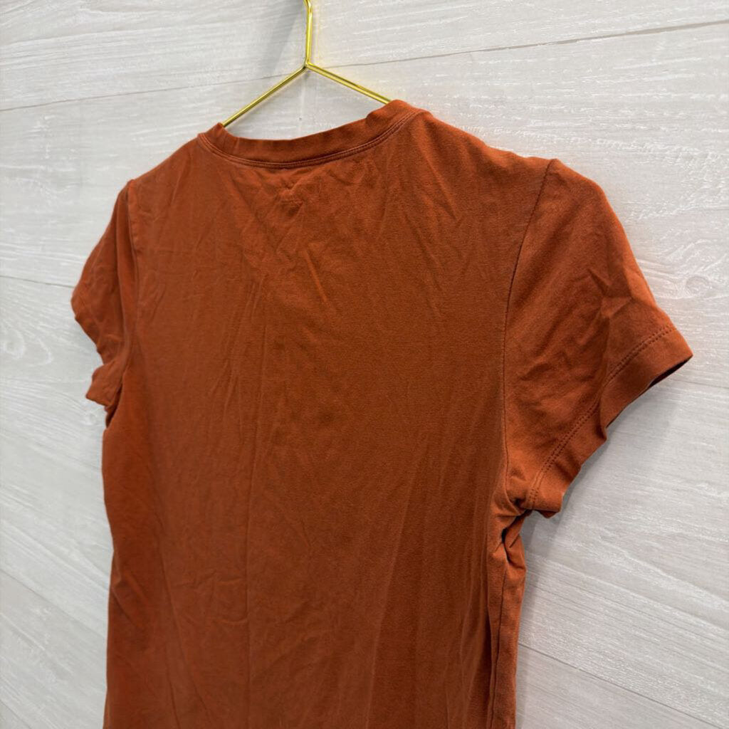 Banana Republic Orange Short Sleeve Logo Top Large