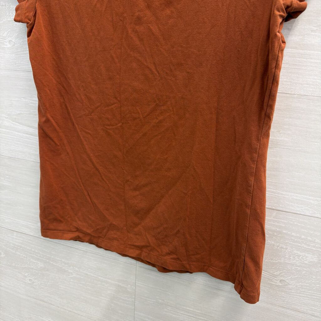 Banana Republic Orange Short Sleeve Logo Top Large