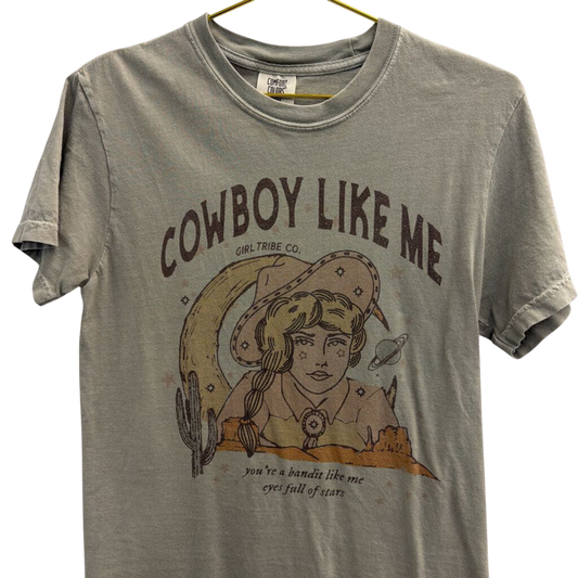 Green/ Multi Cowboy Like Me Short Sleeve Graphic Tee Small