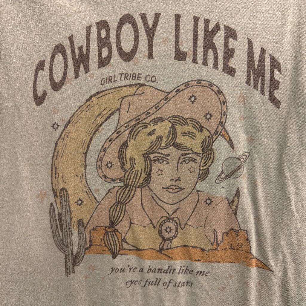 Green/ Multi Cowboy Like Me Short Sleeve Graphic Tee Small