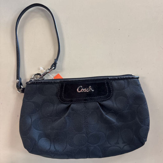 Coach Black Signature Jacquard Wristlet