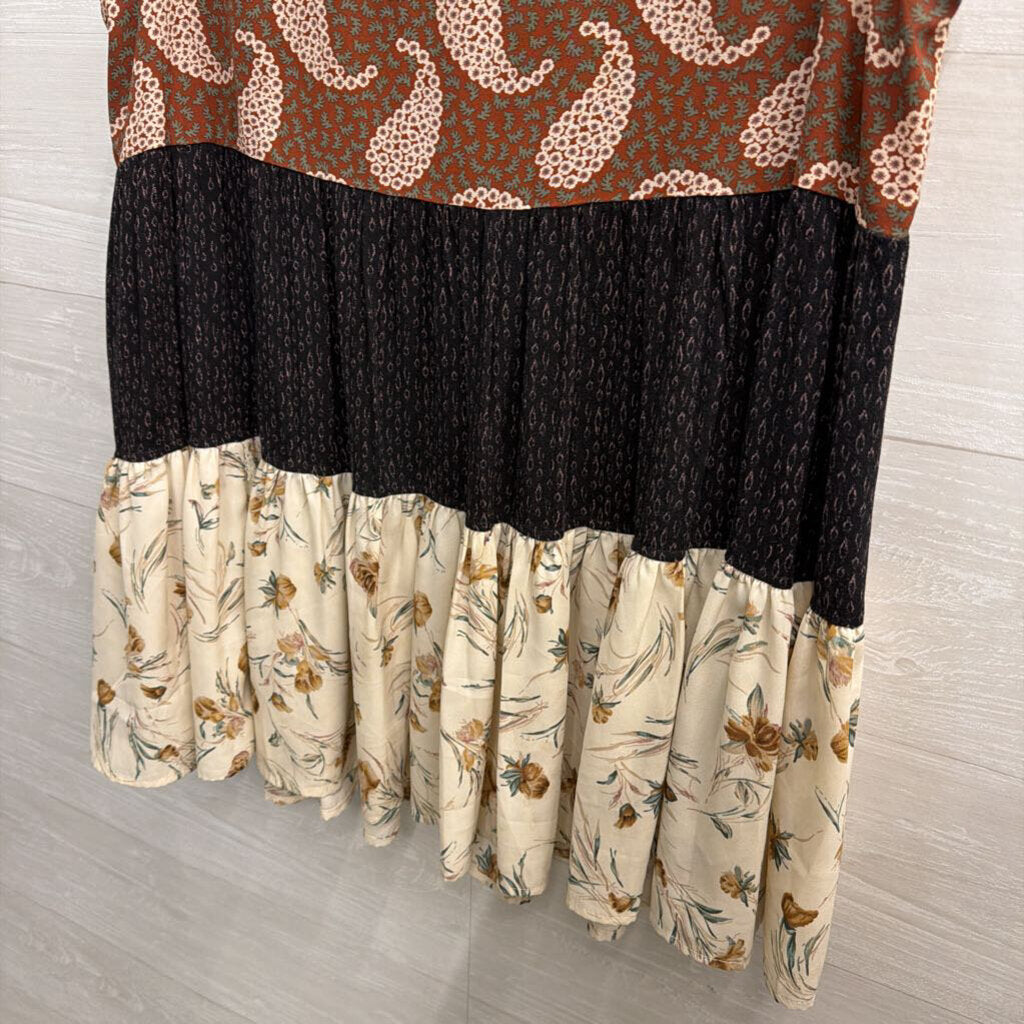 Entro Brown/ Multi Striped Print Tank Top Extra Large