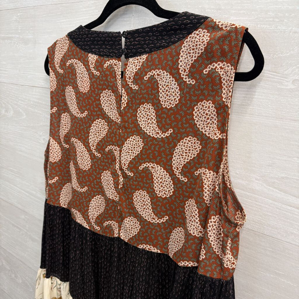 Entro Brown/ Multi Striped Print Tank Top Extra Large