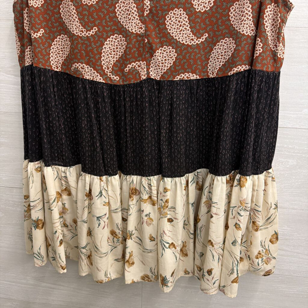 Entro Brown/ Multi Striped Print Tank Top Extra Large