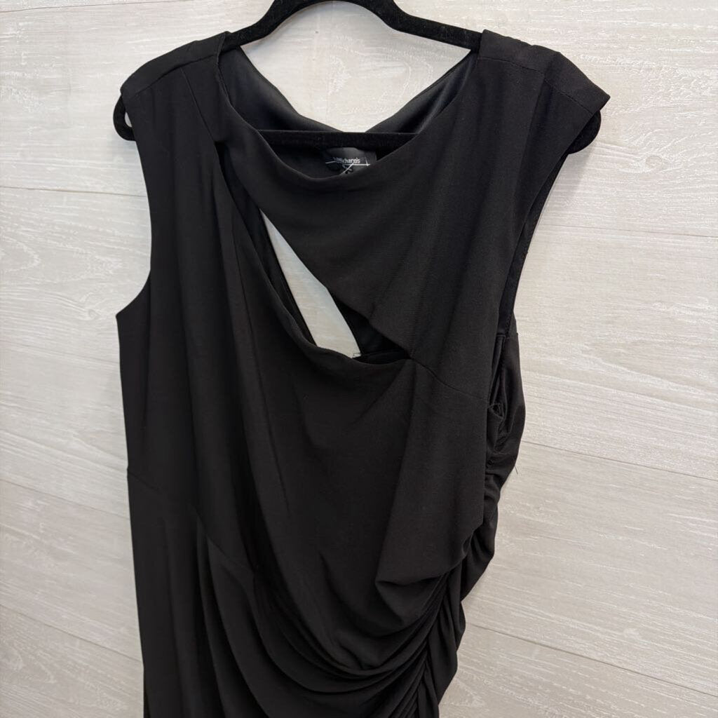 R and M Richards Black Cutout Detail Sleeveless Dress 14W