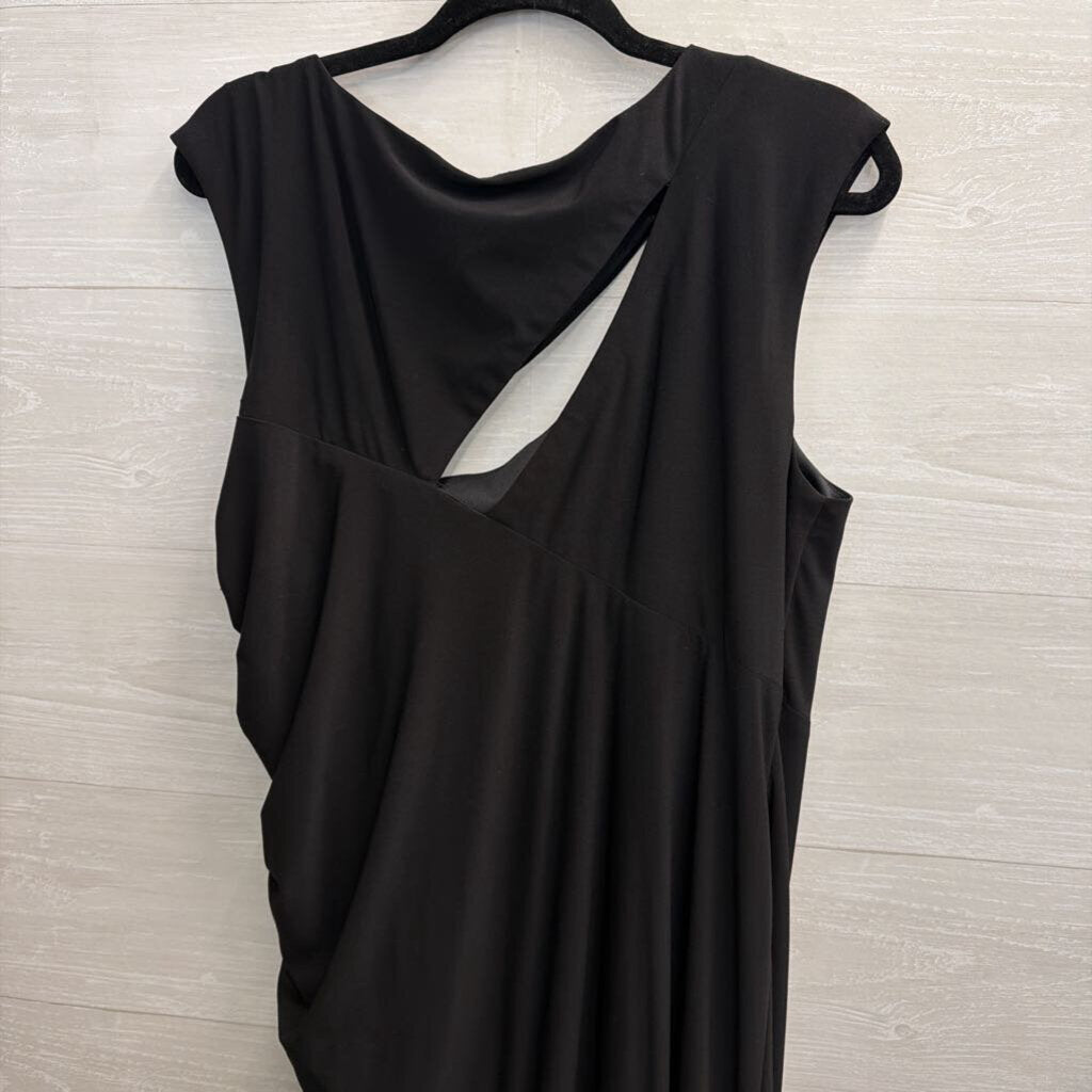 R and M Richards Black Cutout Detail Sleeveless Dress 14W