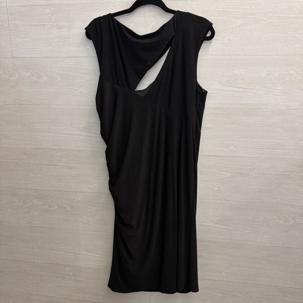 R and M Richards Black Cutout Detail Sleeveless Dress 14W