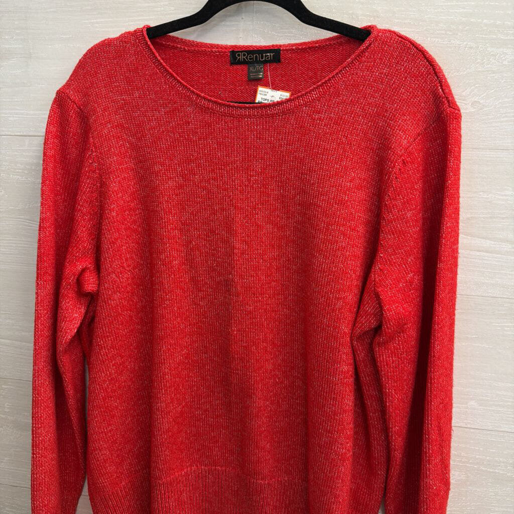 RRenuar Red Soft Knit Long Sleeve Sweater Extra Large
