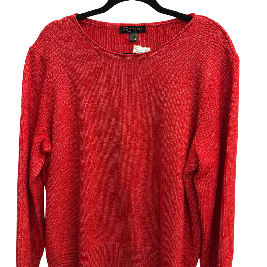 RRenuar Red Soft Knit Long Sleeve Sweater Extra Large