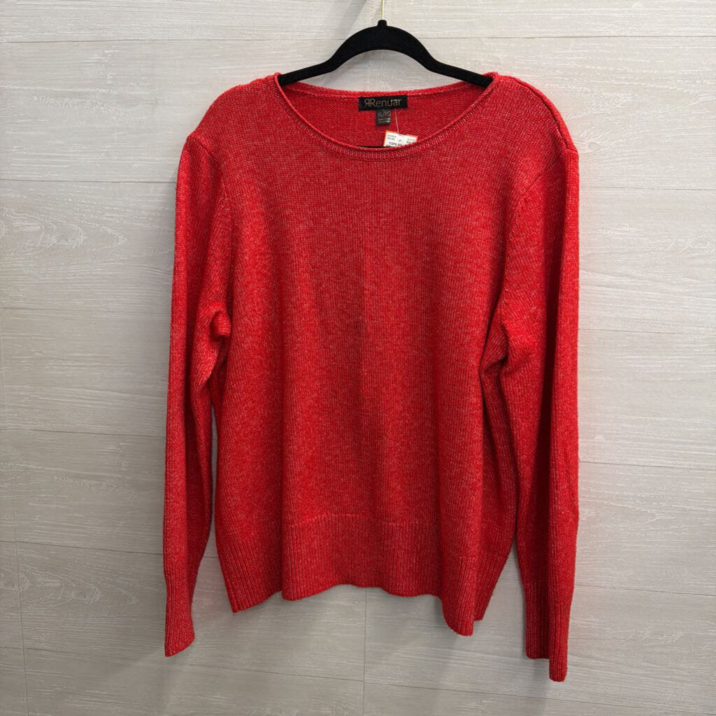 RRenuar Red Soft Knit Long Sleeve Sweater Extra Large