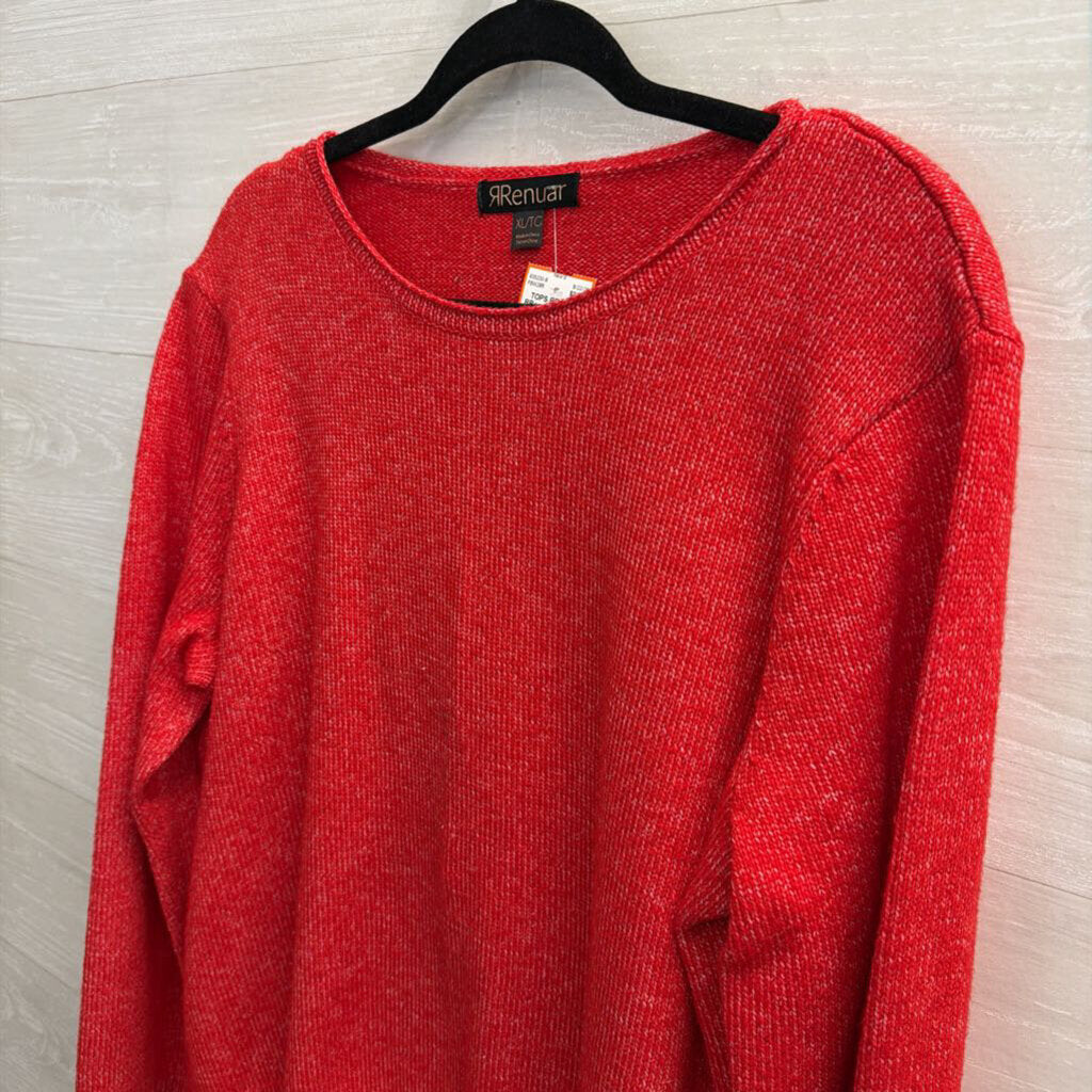RRenuar Red Soft Knit Long Sleeve Sweater Extra Large