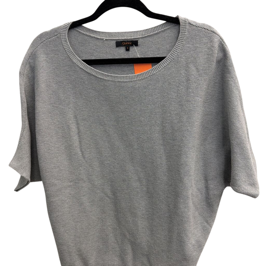 Quince Grey Knit Short Sleeve Sweater Top Small