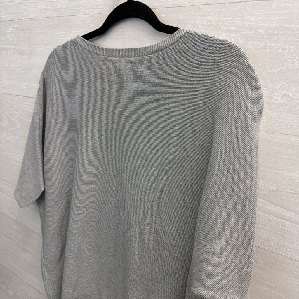 Quince Grey Knit Short Sleeve Sweater Top Small